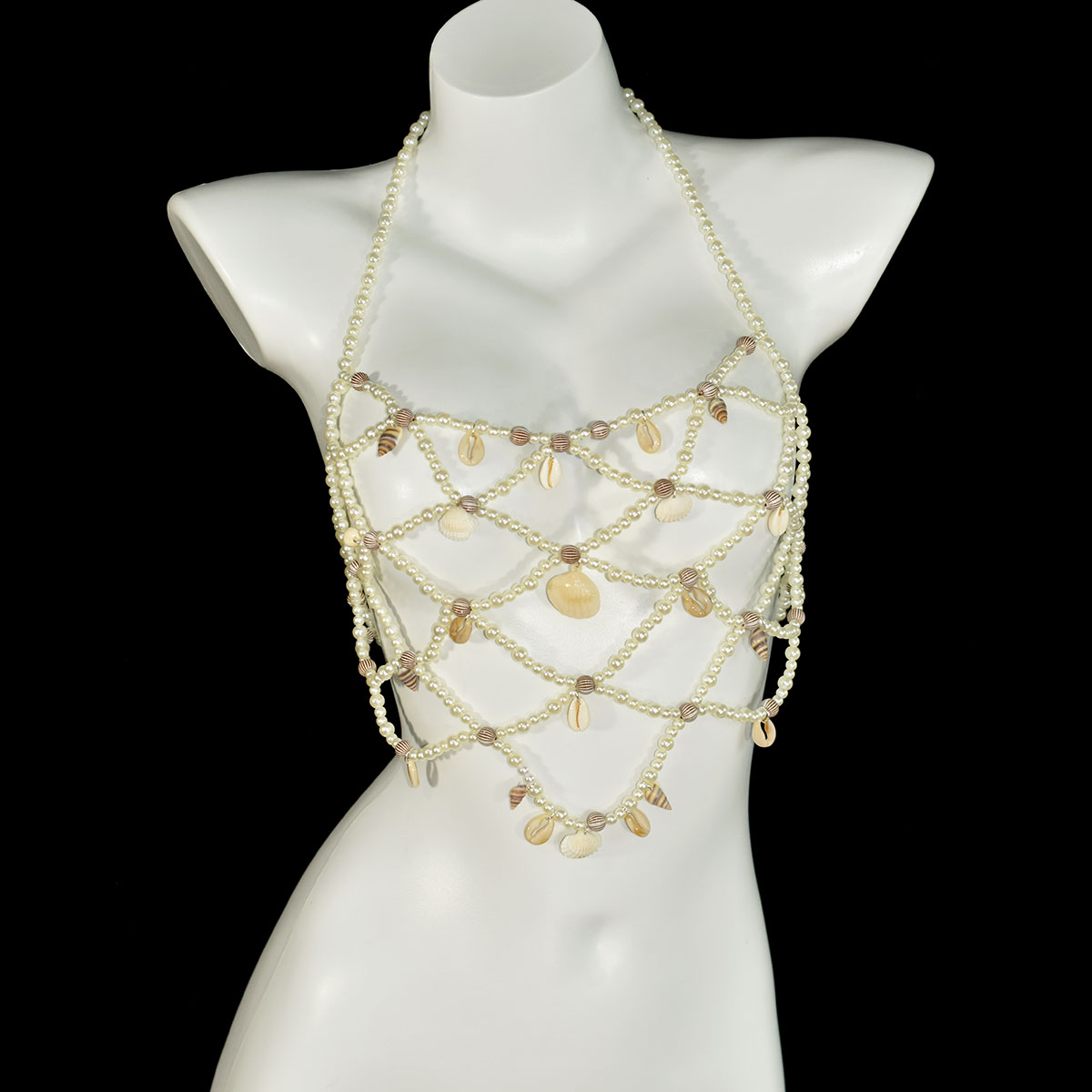 Body Jewelry Retainers - موضة تقليد اللؤلؤ الصدرية تنورة الخصر