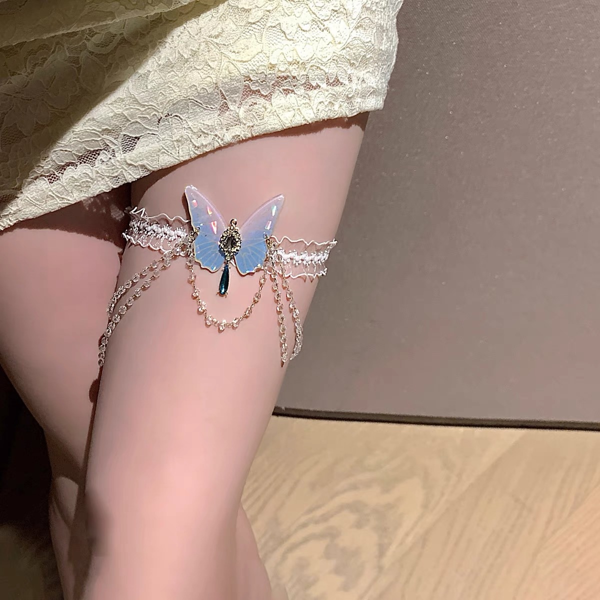 Body Jewelry For You - المألوف فراشة نمط مطاطا الدانتيل الساق
