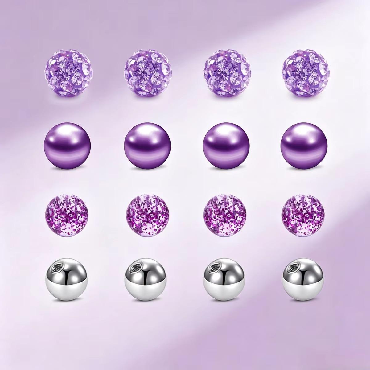 Body Jewelry Replacement Ball - 16 قطعة كرات بديلة بألوان متنوعة