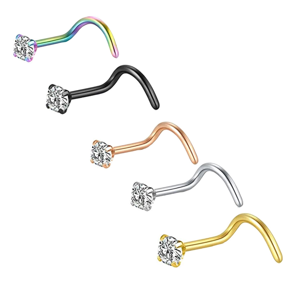 Body Jewelry Surgical Steel - حلقات أنف 20G من الفولاذ الجراحي