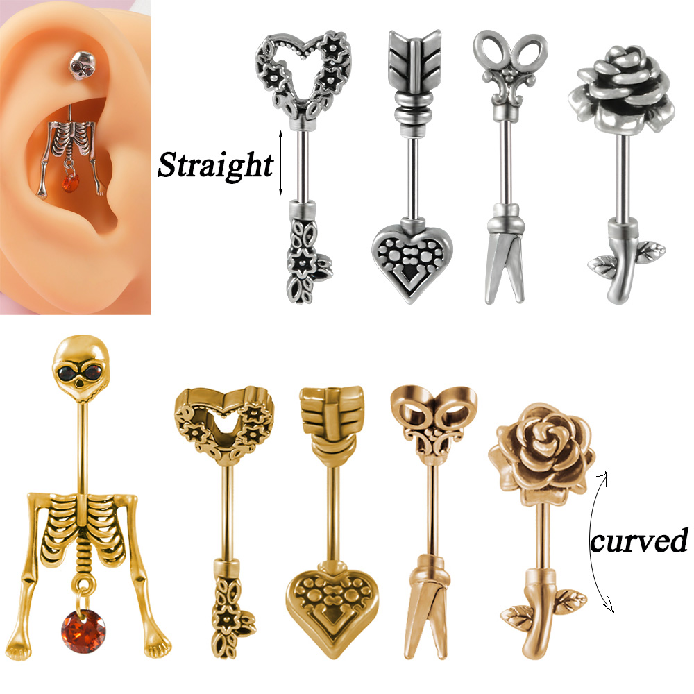 Body Jewelry Surgical Steel - 1 قطعة خمر الجراحية الصلب الهيكل