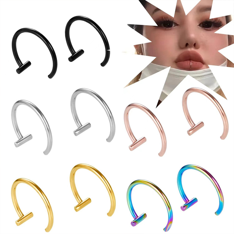 Body Jewelry Surgical Steel - حلقات شفاه من الفولاذ الجراحي 18G،