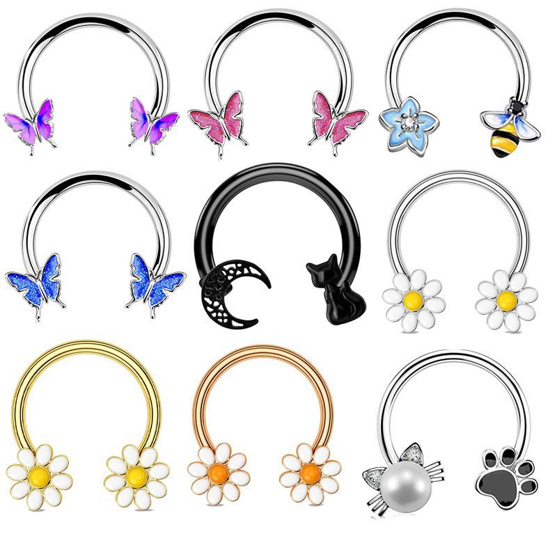 Body Jewelry Surgical Steel - حلقات أنف وآذان من الفولاذ الجراحي