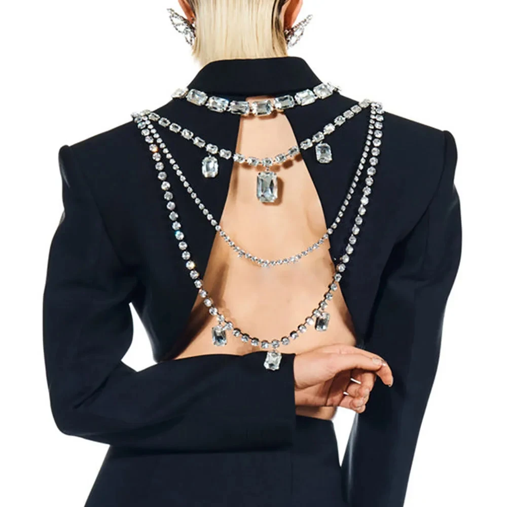 Body Jewelry Retainers - سلسلة جسم بشراشيب طويلة من حجر