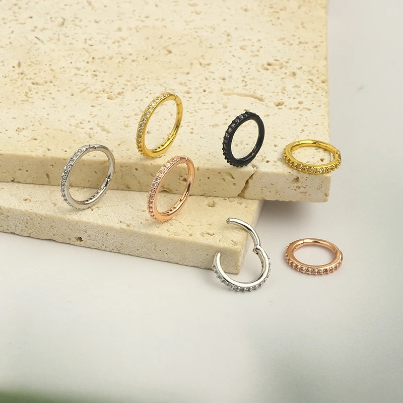 حلقة أنف شفافة 16G مرصعة بالزر - مراجعة Body Jewelry Surgical Steel وسعره