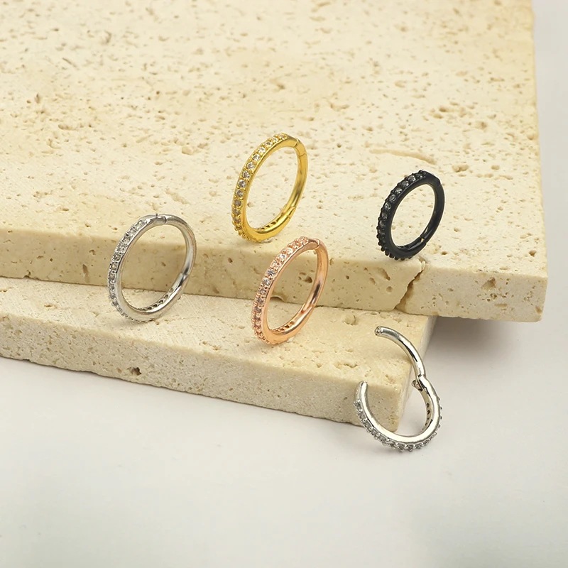 حلقة أنف شفافة 16G مرصعة بالزر - مراجعة Body Jewelry Surgical Steel وسعره