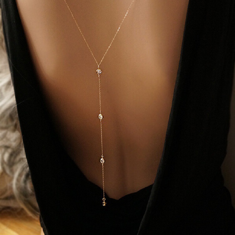 جديد حجر الراين مثير المرأة عو - مراجعة Body Jewelry Necklace وسعره