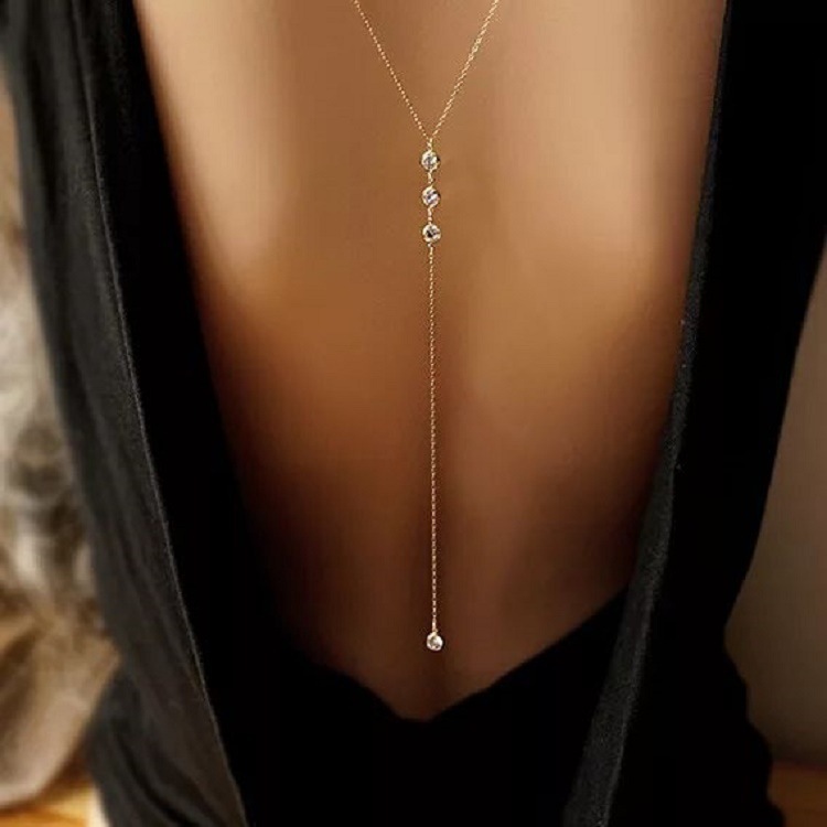جديد حجر الراين مثير المرأة عو - مراجعة Body Jewelry Necklace وسعره