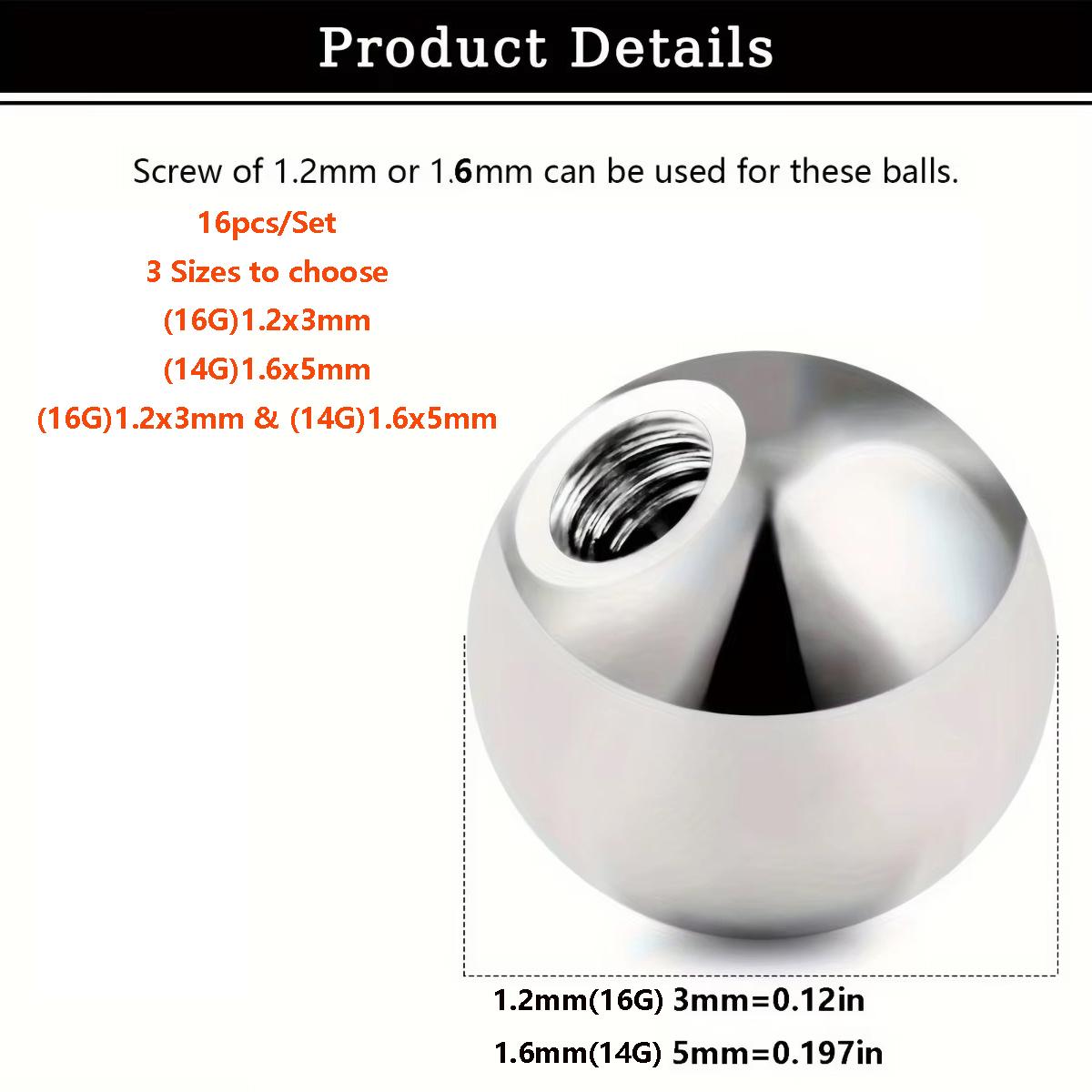 16 قطعة كرات بديلة بألوان متنو - مراجعة Body Jewelry Replacement Ball وسعره