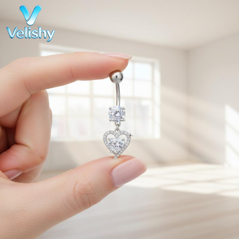 حلقة سرة البطن المتدلية من الف - مراجعة Body Jewelry Surgical Steel وسعره