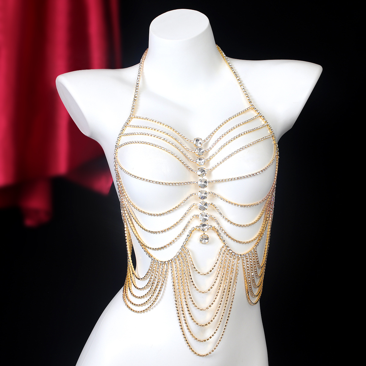 سلسلة صدر بحجر الراين مع شرابا - مراجعة Body Jewelry Retainers وسعره