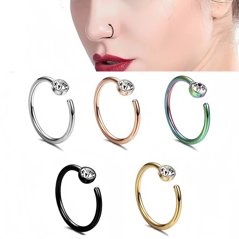 5 قطع، حلقات أنف مقاس 18G، تصم - مراجعة Body Jewelry Surgical Steel وسعره