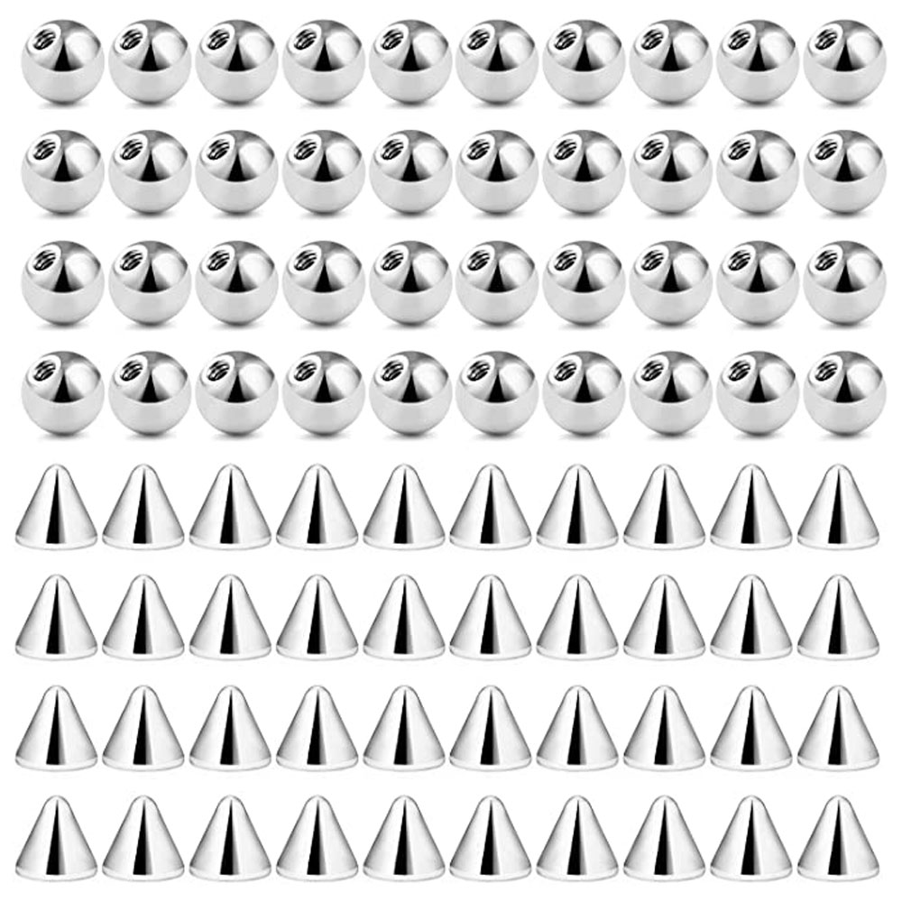 80Pcs 3-5MM 316L Surgical Stee - مراجعة Body Jewelry Replacement Ball وسعره