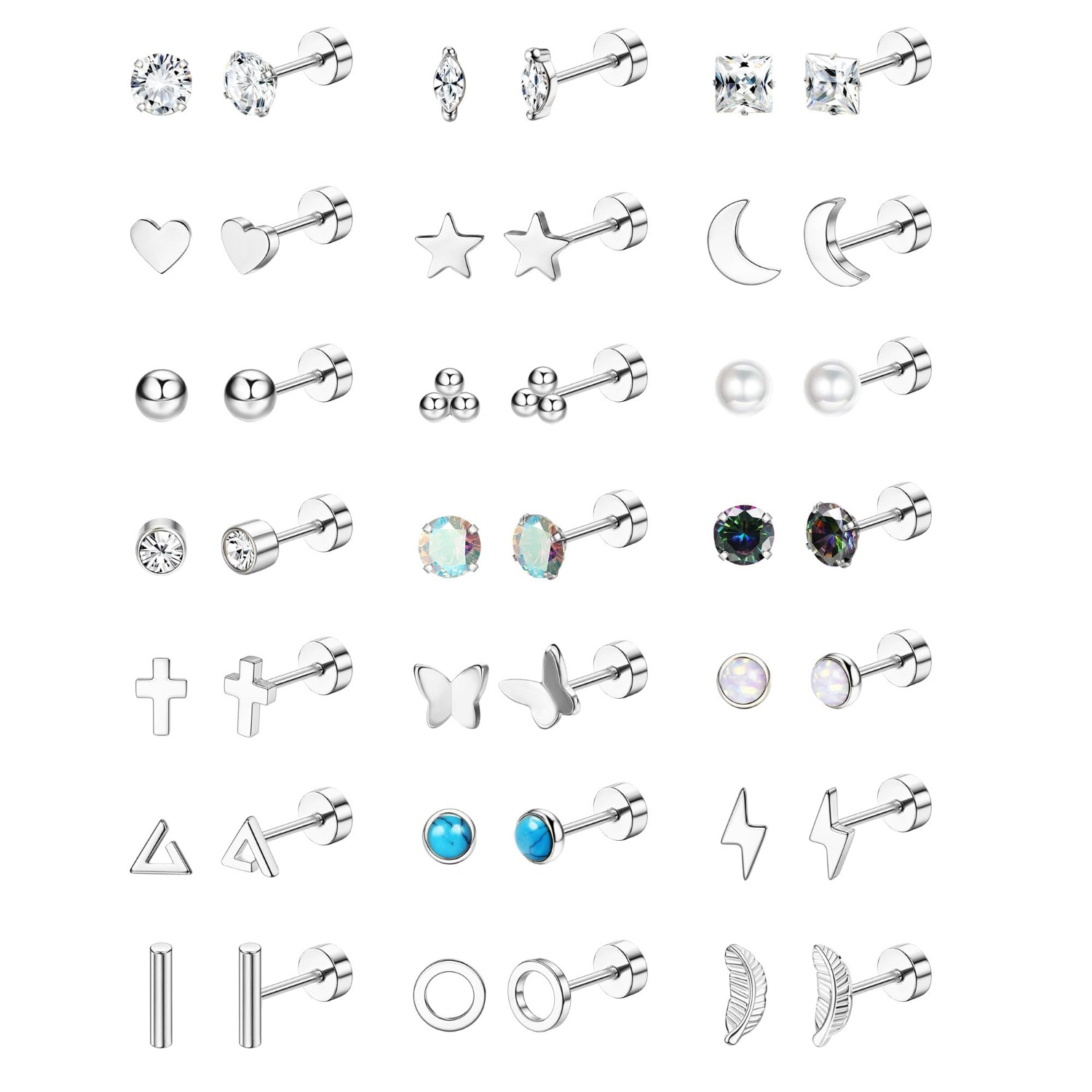 Florideco 1 زوج هيبوالرجينيك ش - مراجعة Body Jewelry Surgical Steel وسعره