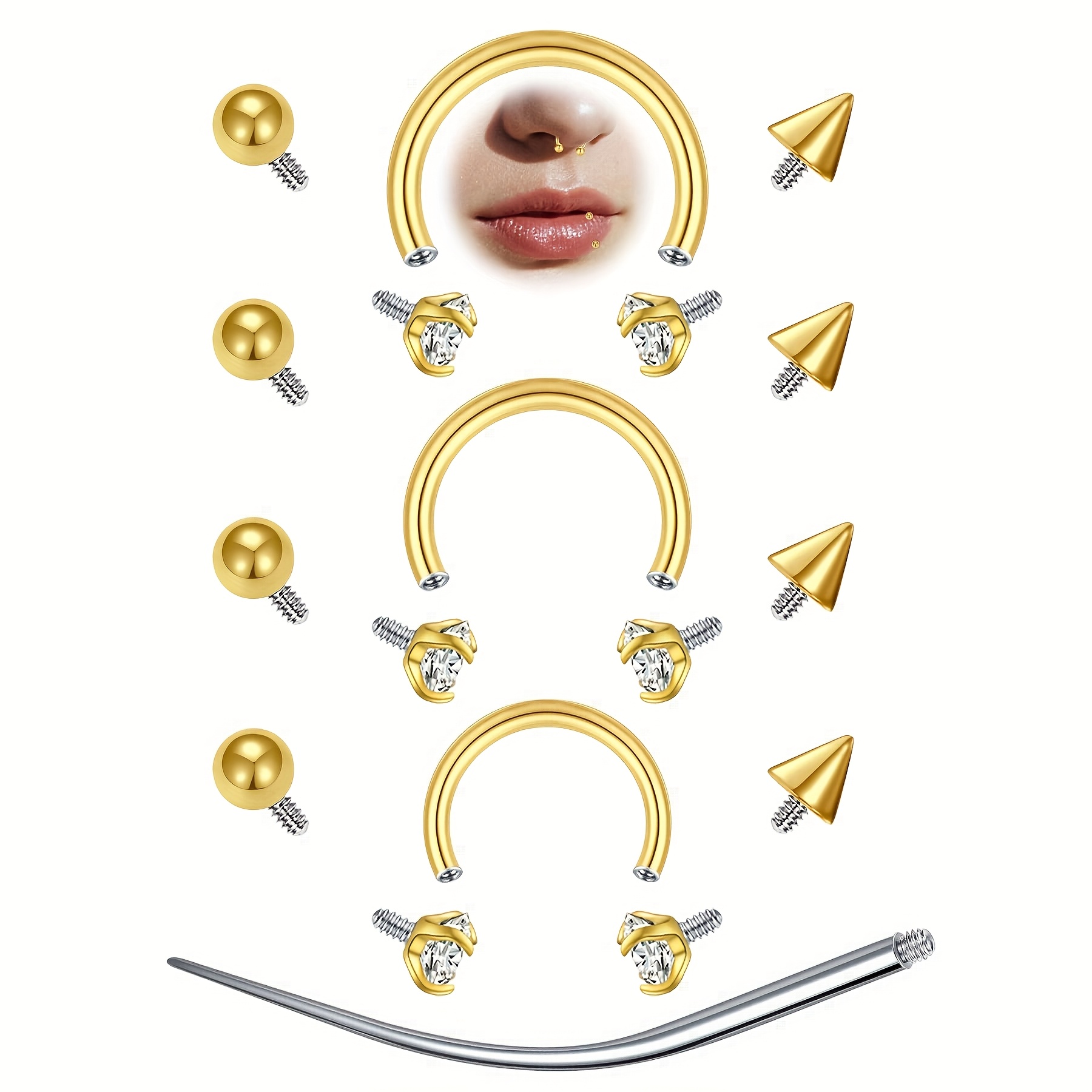 12 قطعة 16 جرام حلقات الحاجز ح - مراجعة Body Jewelry Replacement Ball وسعره