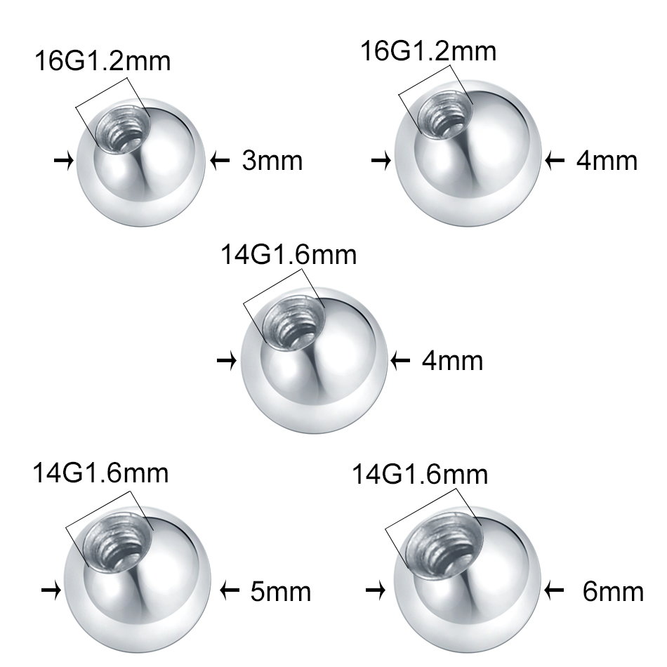 10 قطعة كرات ثقب الصلب حجر كري - مراجعة Body Jewelry Replacement Ball وسعره