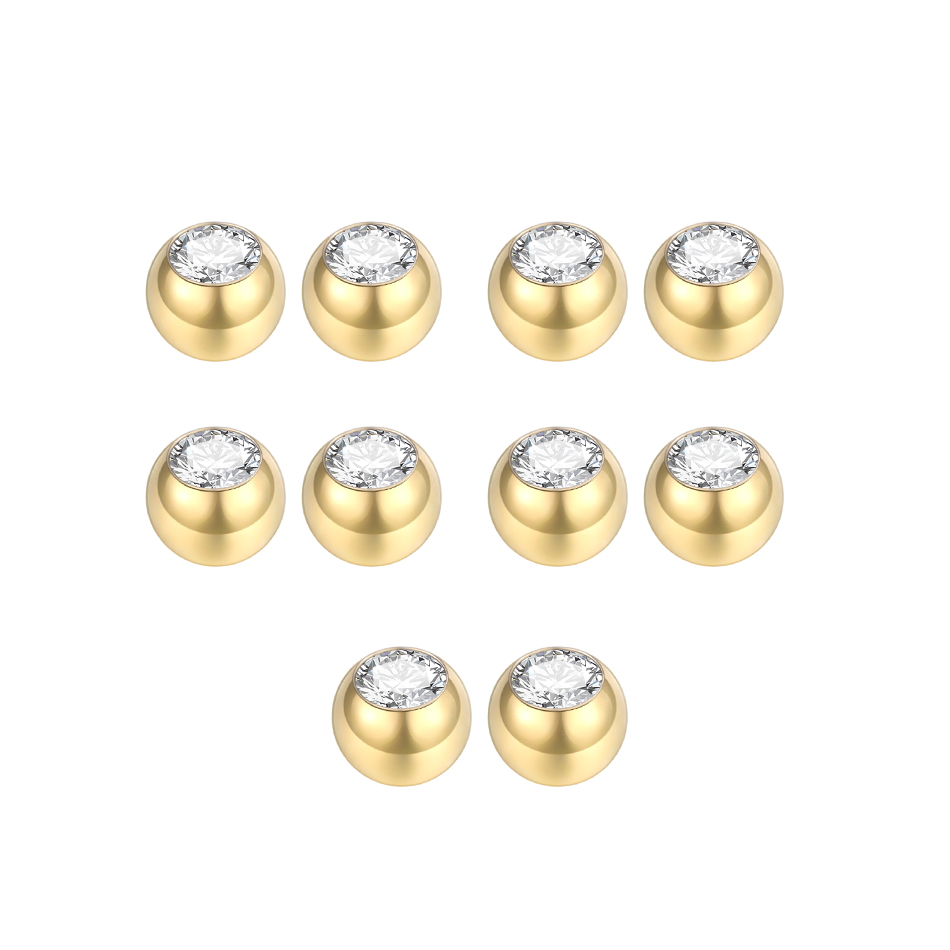 10 قطعة كرات ثقب الصلب حجر كري - مراجعة Body Jewelry Replacement Ball وسعره