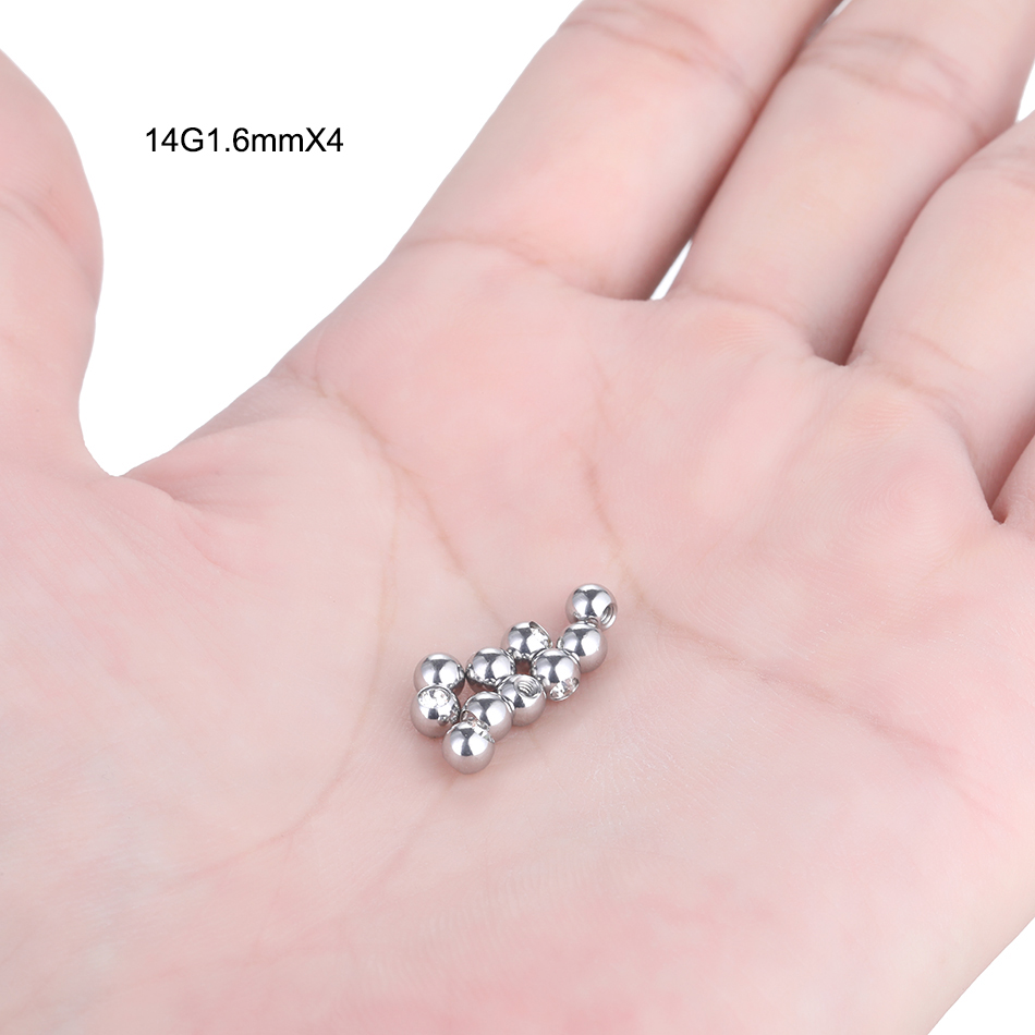 10 قطعة الفولاذ المقاوم للصدأ  - مراجعة Body Jewelry Replacement Ball وسعره