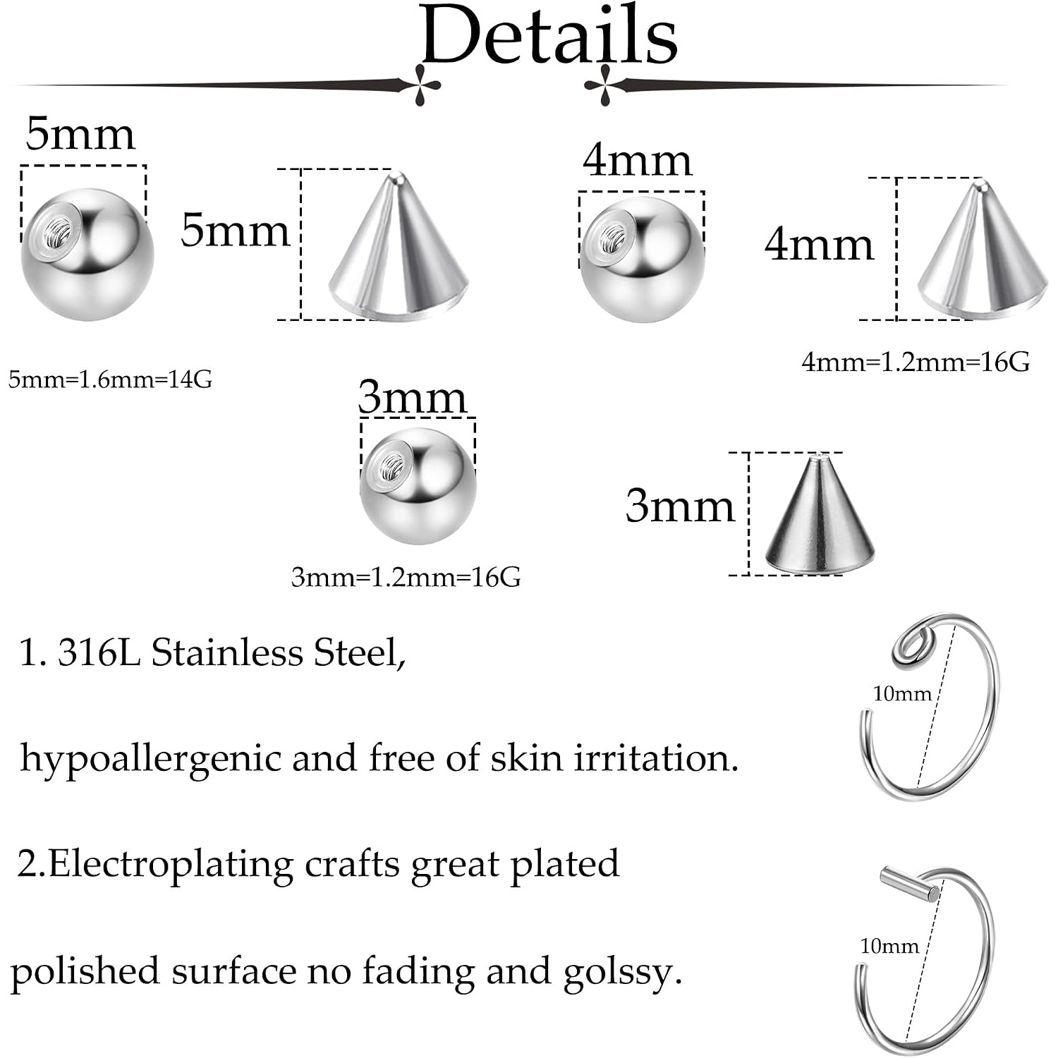 دربيرفكت حلقات حواجب وشفاه وحل - مراجعة Body Jewelry Replacement Ball وسعره